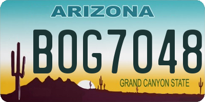 AZ license plate BOG7048