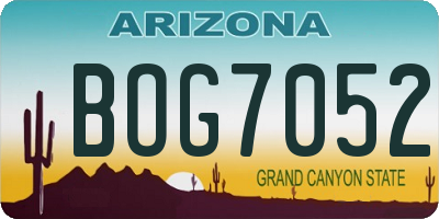 AZ license plate BOG7052