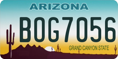 AZ license plate BOG7056