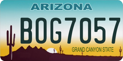 AZ license plate BOG7057
