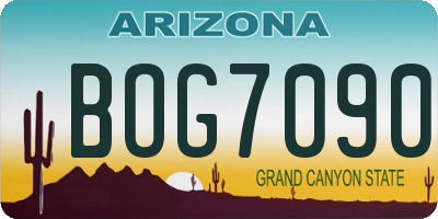 AZ license plate BOG7090
