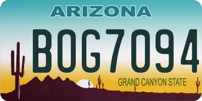 AZ license plate BOG7094
