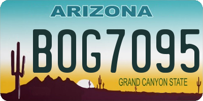 AZ license plate BOG7095