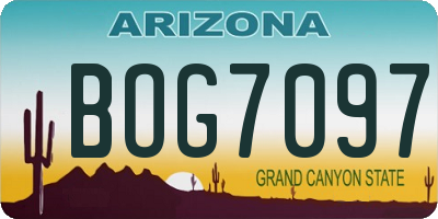 AZ license plate BOG7097