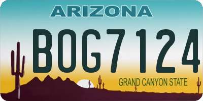 AZ license plate BOG7124