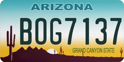 AZ license plate BOG7137