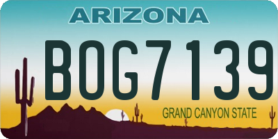 AZ license plate BOG7139