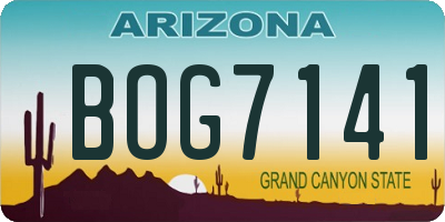 AZ license plate BOG7141
