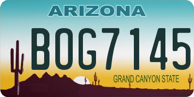 AZ license plate BOG7145
