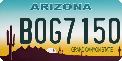 AZ license plate BOG7150