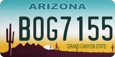AZ license plate BOG7155
