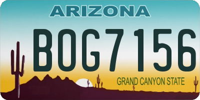 AZ license plate BOG7156