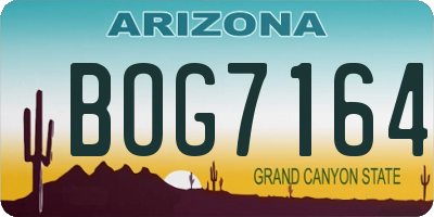 AZ license plate BOG7164