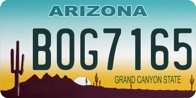 AZ license plate BOG7165