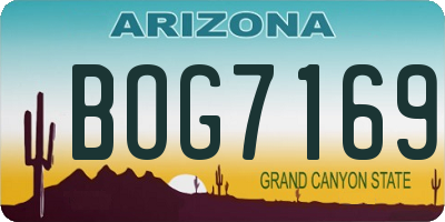 AZ license plate BOG7169