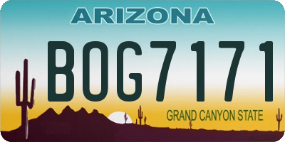 AZ license plate BOG7171