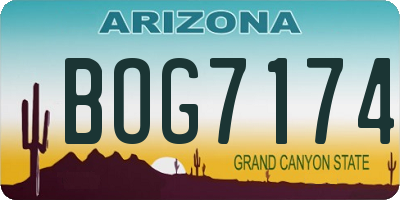 AZ license plate BOG7174