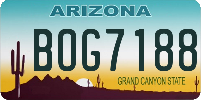 AZ license plate BOG7188
