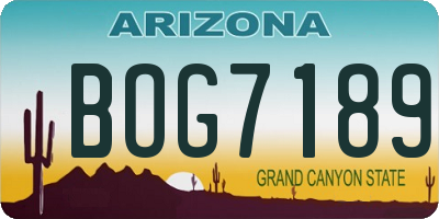 AZ license plate BOG7189