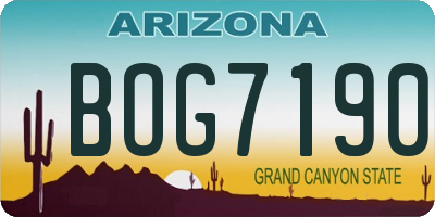 AZ license plate BOG7190