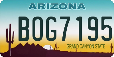 AZ license plate BOG7195