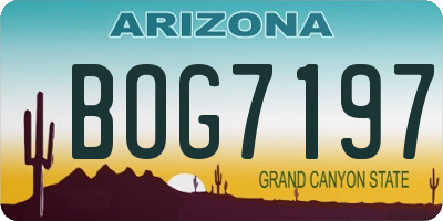 AZ license plate BOG7197