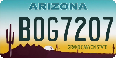 AZ license plate BOG7207