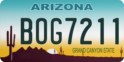 AZ license plate BOG7211