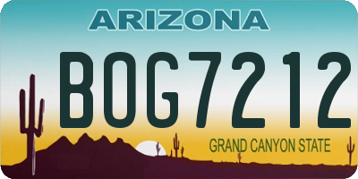 AZ license plate BOG7212