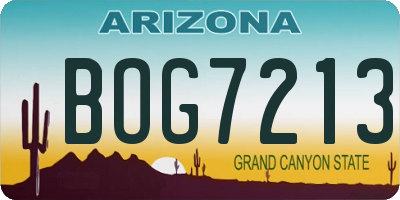 AZ license plate BOG7213