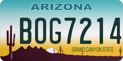 AZ license plate BOG7214