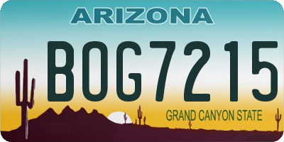 AZ license plate BOG7215