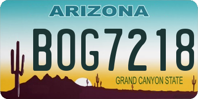 AZ license plate BOG7218