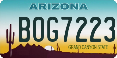 AZ license plate BOG7223