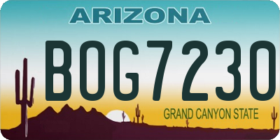 AZ license plate BOG7230