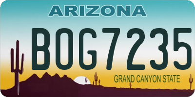 AZ license plate BOG7235
