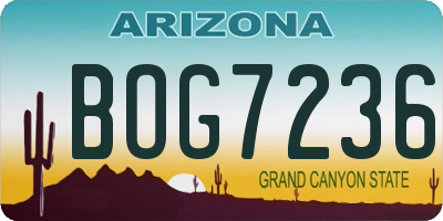 AZ license plate BOG7236
