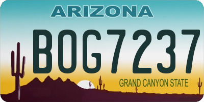 AZ license plate BOG7237