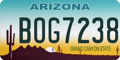 AZ license plate BOG7238
