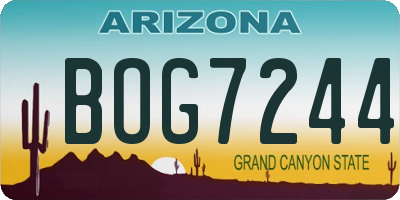 AZ license plate BOG7244