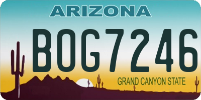 AZ license plate BOG7246