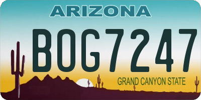 AZ license plate BOG7247