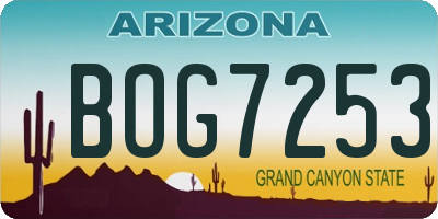 AZ license plate BOG7253
