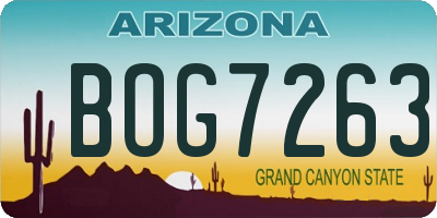 AZ license plate BOG7263
