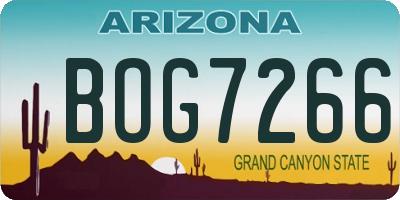 AZ license plate BOG7266
