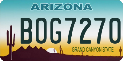 AZ license plate BOG7270