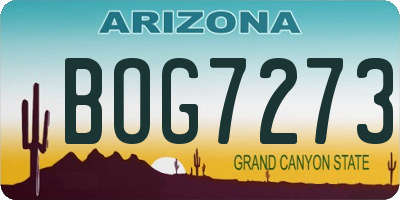 AZ license plate BOG7273