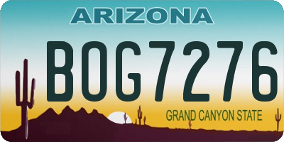 AZ license plate BOG7276