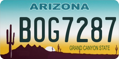 AZ license plate BOG7287