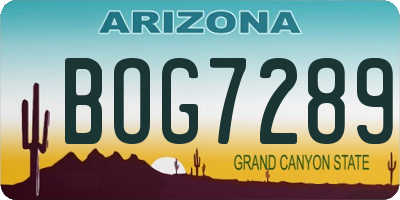 AZ license plate BOG7289